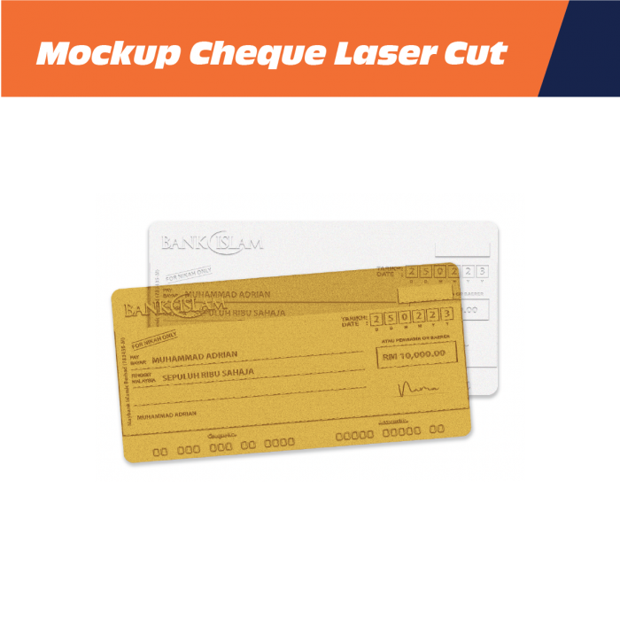 Mockup Cheque Laser Cut